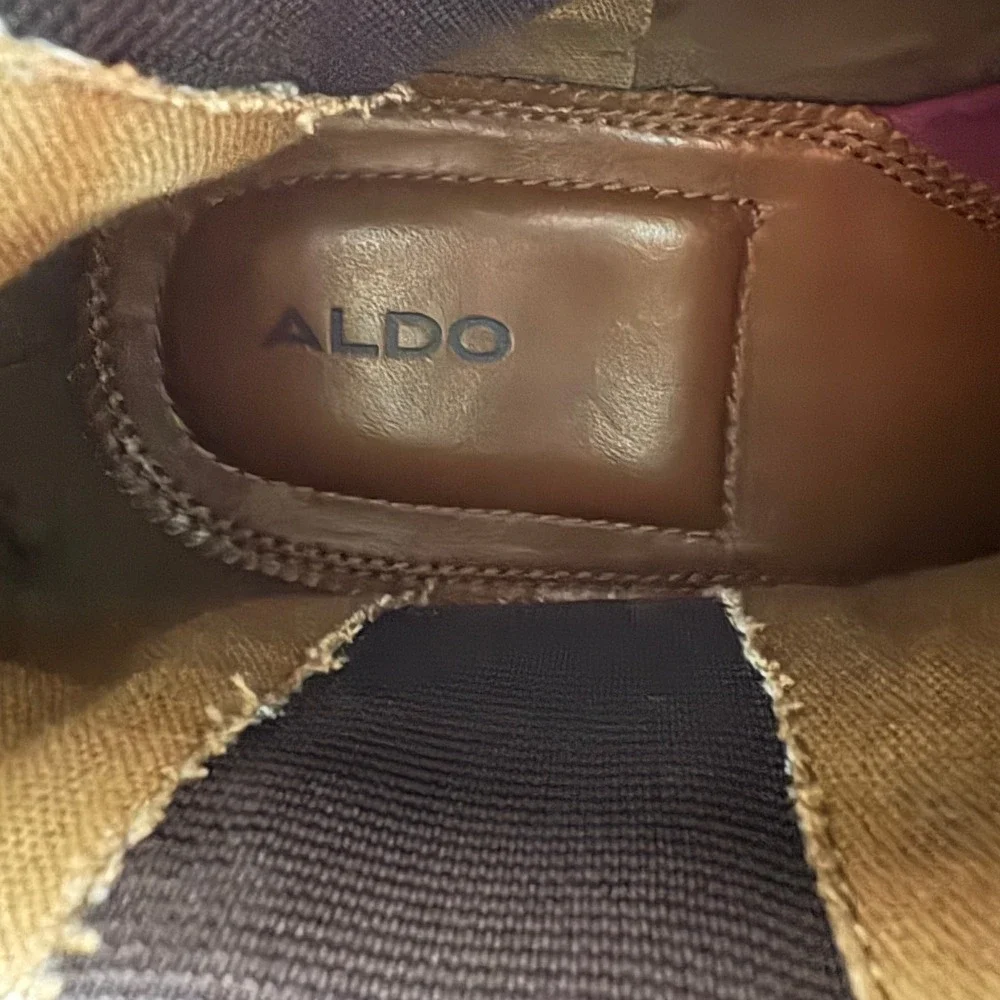 Aldo Lovewia Mens Tan Suede Chelsea Boots Size 12 Ankle Pull On Brown LOVEWIA-37